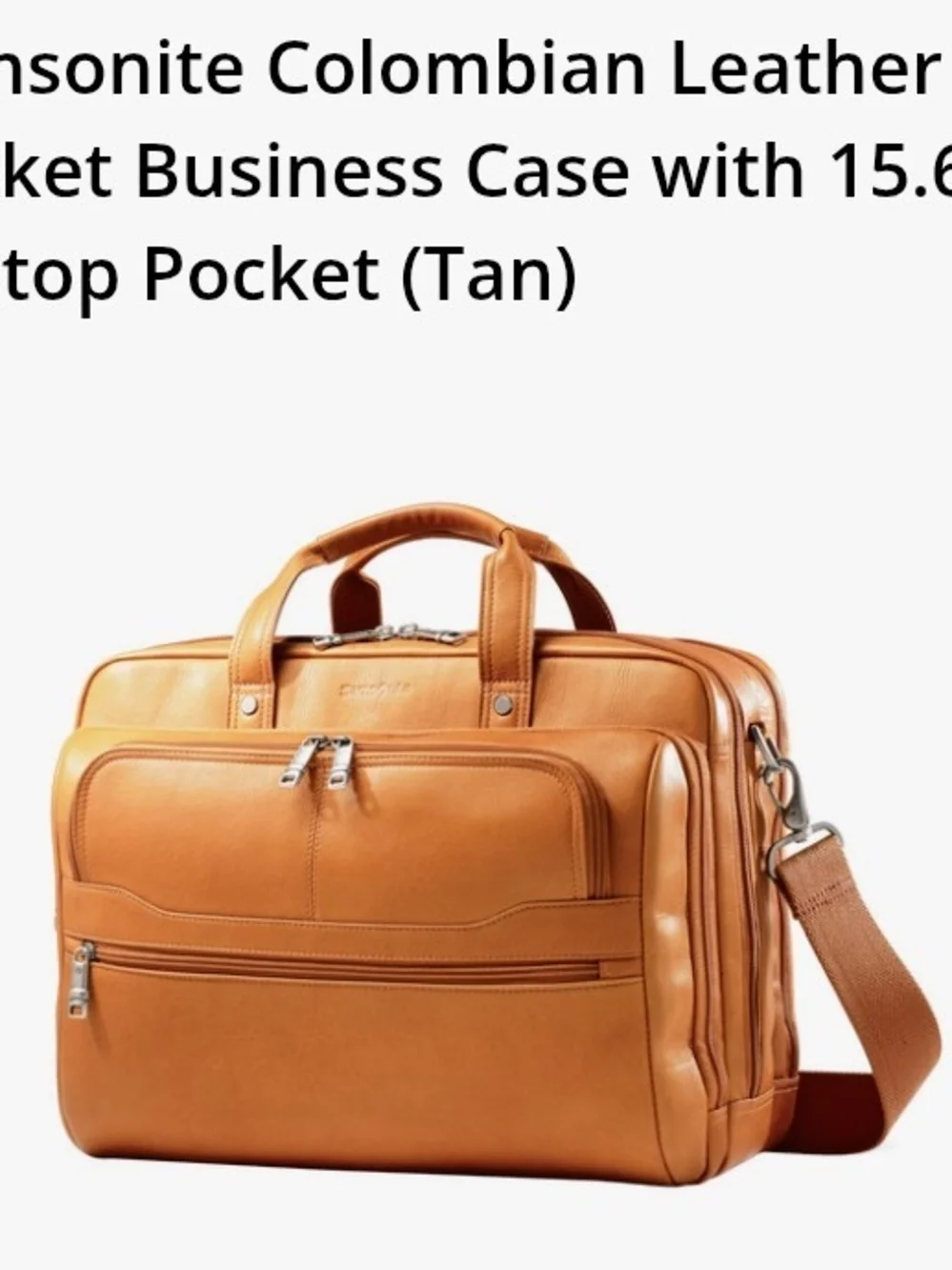 SAMSONITE COLUMBIAN LEATHER BRIEFCASE CARRY ON LUGGAGE MESSENGER BAG